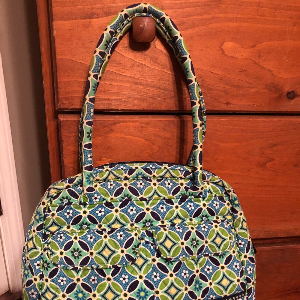 Vera Bradley Daisy Daisy Bowler & matching wallet - Picture 2 of 3